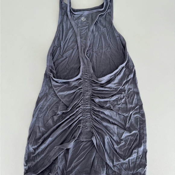 LULULEMON DEEP STRETCH RUCHED BACK HIGH NECK TANK LIGHT PURPLE/PERIWINKLE 2 - Picture 4 of 4